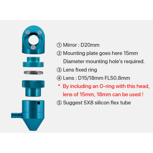 Laser head K40-DIY 15-18 lens