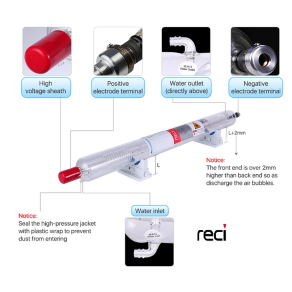 RECI W2 90w-100w laser tube 