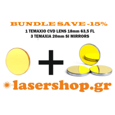 CVD LENS 18mm 63,5FL+3 PCS SI 20mm MIRROR BUNDLE