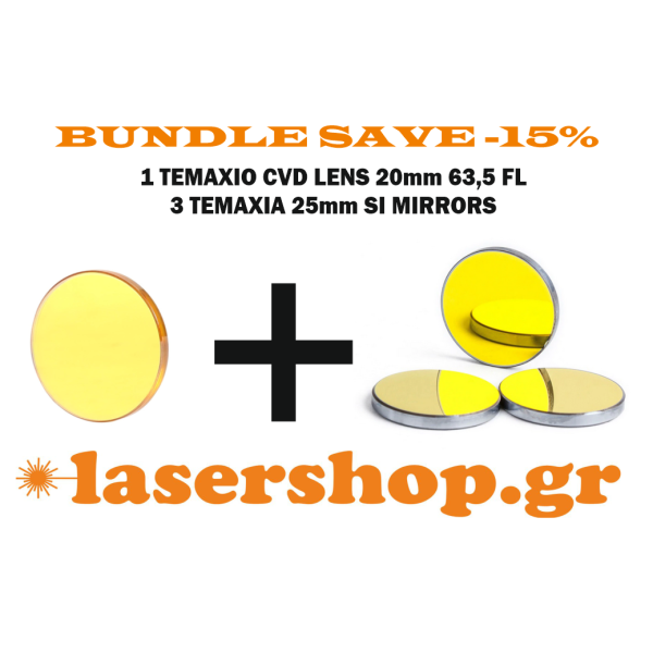 CVD LENS 20mm 63,5FL+3 PCS SI 25mm MIRROR BUNDLE